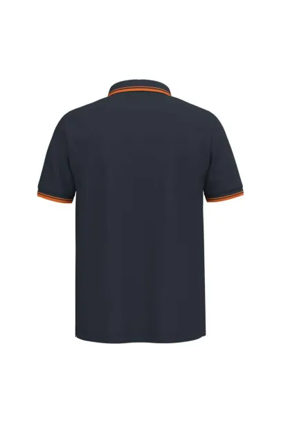  MEN'S SHORT-SLEEVED POLOSHIRT WITH CONTRASTING PIPING - Kariban Navy Orange