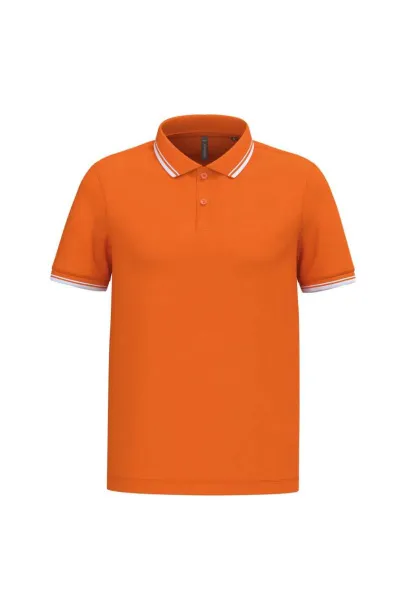  MEN'S SHORT-SLEEVED POLOSHIRT WITH CONTRASTING PIPING - Kariban Orange White