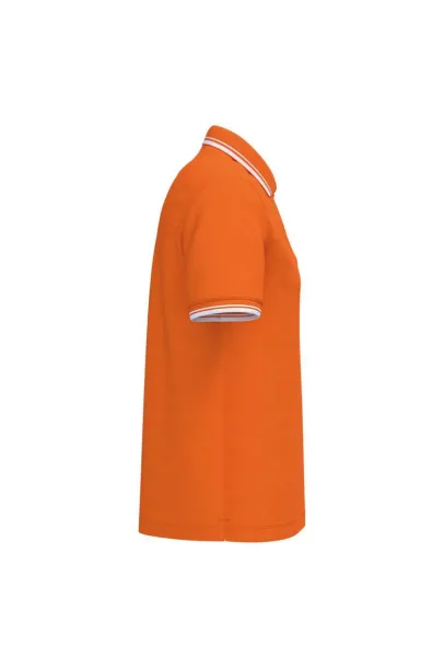  MEN'S SHORT-SLEEVED POLOSHIRT WITH CONTRASTING PIPING - Kariban Orange White