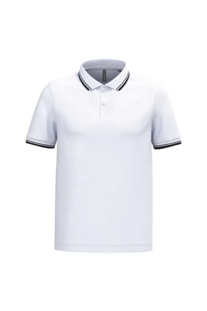  MEN'S SHORT-SLEEVED POLOSHIRT WITH CONTRASTING PIPING - Kariban White Black