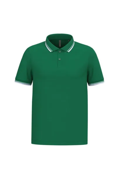  Muška polo majica s kontrastnim obrubom, 180 g/m2 - Kariban Kelly zelena Bijela