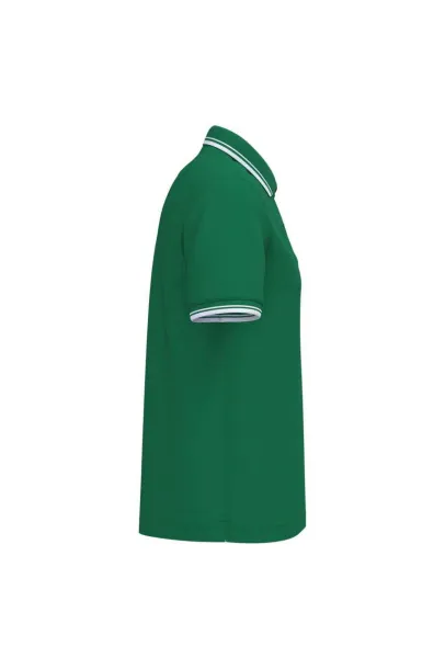  MEN'S SHORT-SLEEVED POLOSHIRT WITH CONTRASTING PIPING - Kariban Kelly zelena Bijela