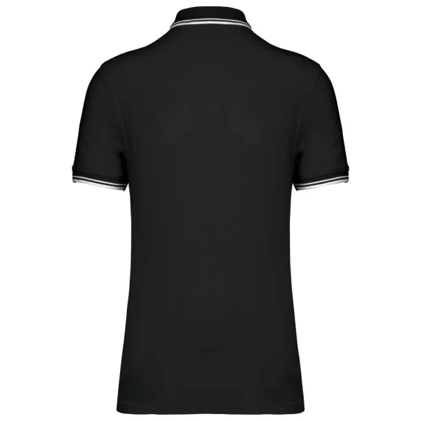  MEN'S SHORT-SLEEVED POLOSHIRT WITH CONTRASTING PIPING - Kariban Black White