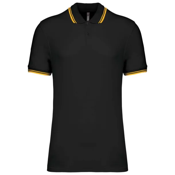  Muška polo majica s kontrastnim obrubom, 180 g/m2 - Kariban Crna Žuta
