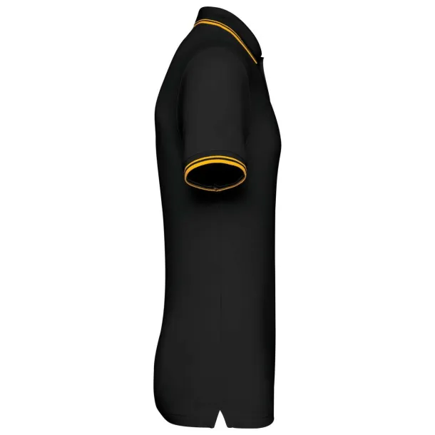  MEN'S SHORT-SLEEVED POLOSHIRT WITH CONTRASTING PIPING - Kariban Black Yellow