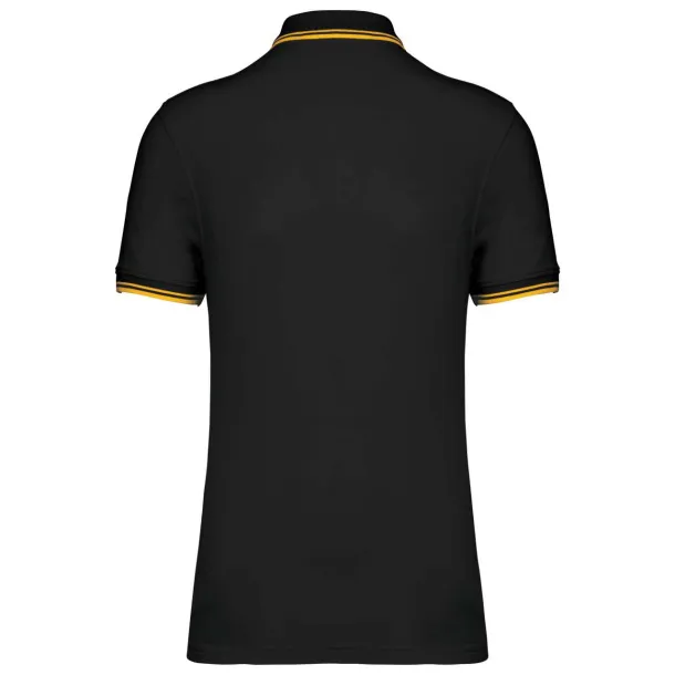  MEN'S SHORT-SLEEVED POLOSHIRT WITH CONTRASTING PIPING - Kariban Black Yellow