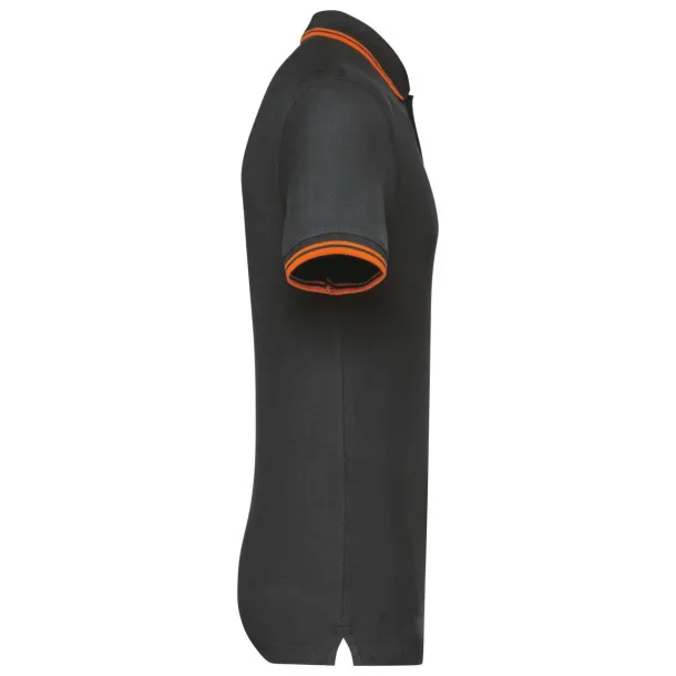  Muška polo majica s kontrastnim obrubom - Kariban Tamno siva Narančasta