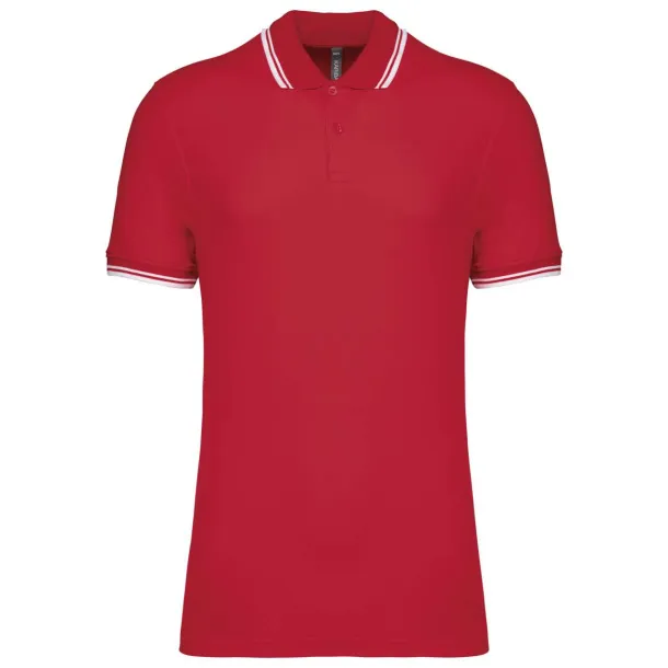  MEN'S SHORT-SLEEVED POLOSHIRT WITH CONTRASTING PIPING - Kariban Red White