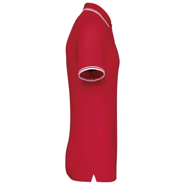  MEN'S SHORT-SLEEVED POLOSHIRT WITH CONTRASTING PIPING - Kariban Red White