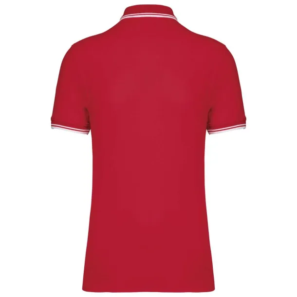  MEN'S SHORT-SLEEVED POLOSHIRT WITH CONTRASTING PIPING - Kariban Red White