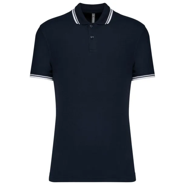  Muška polo majica s kontrastnim obrubom, 180 g/m2 - Kariban Mornarsko plava Bijela