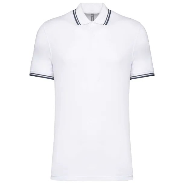  MEN'S SHORT-SLEEVED POLOSHIRT WITH CONTRASTING PIPING - Kariban White Navy