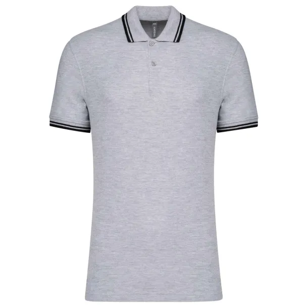  Muška polo majica s kontrastnim obrubom, 180 g/m2 - Kariban Oxford Grey Crna