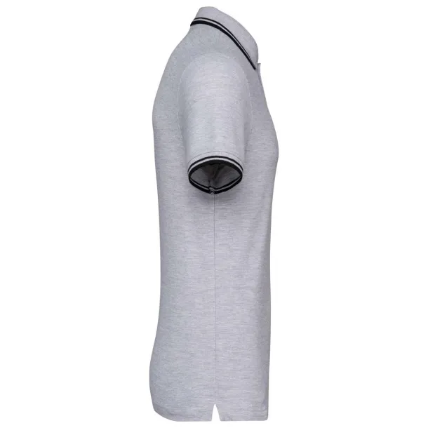  Muška polo majica s kontrastnim obrubom - Kariban Oxford Grey Crna