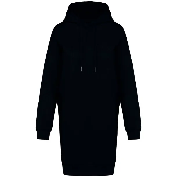 LADIES' ECO-FRIENDLY HOODED SWEATSHIRT DRESS - Native Spirit Black