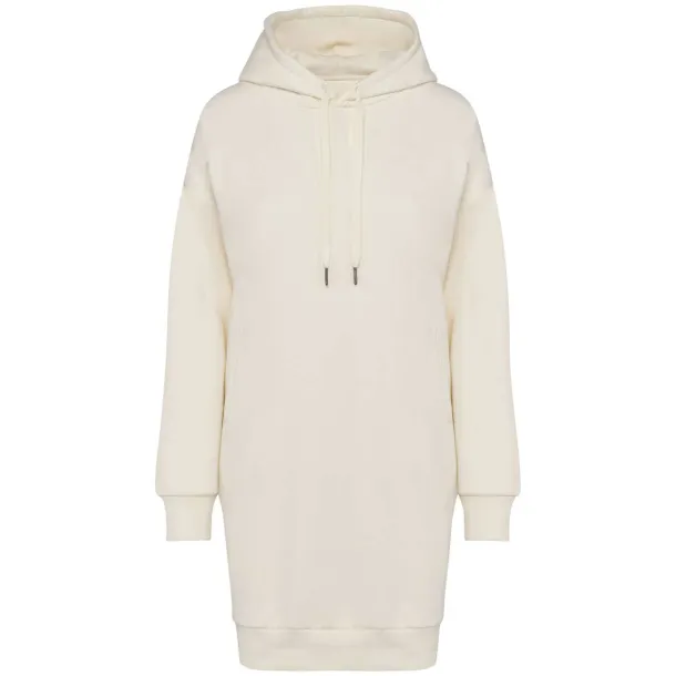  LADIES' ECO-FRIENDLY HOODED SWEATSHIRT DRESS - Native Spirit Ivory