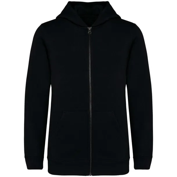  Dječji eko hoodie s patentnim zatvaranjem - Native Spirit Crna
