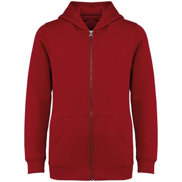  Dječji eko hoodie s patentnim zatvaranjem - Native Spirit Hibiscus Red