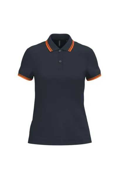  Ženska polo majica s kontrastnim obrubom, 180 g/m2 - Kariban Mornarsko plava Narančasta