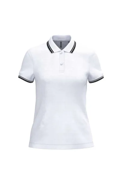  LADIE'S SHORT-SLEEVED POLOSHIRT WITH CONTRASTING PIPING - Kariban White Black