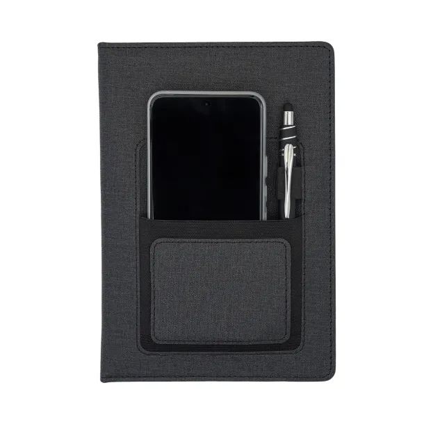 IRUN lined notepad with pocket Black