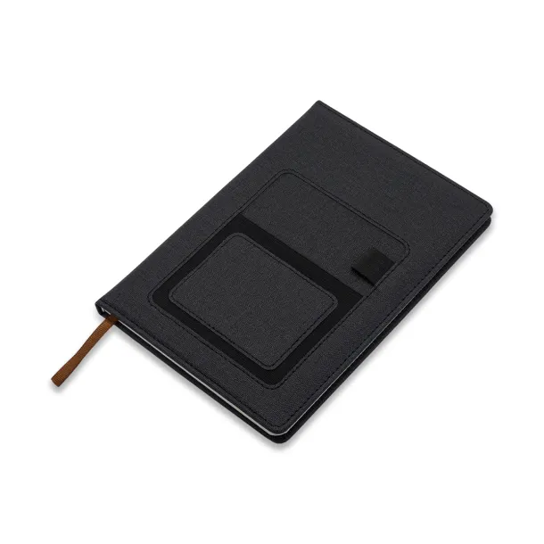 IRUN lined notepad with pocket Black