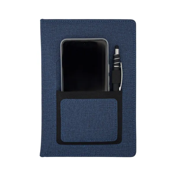 IRUN lined notepad with pocket Dark Blue