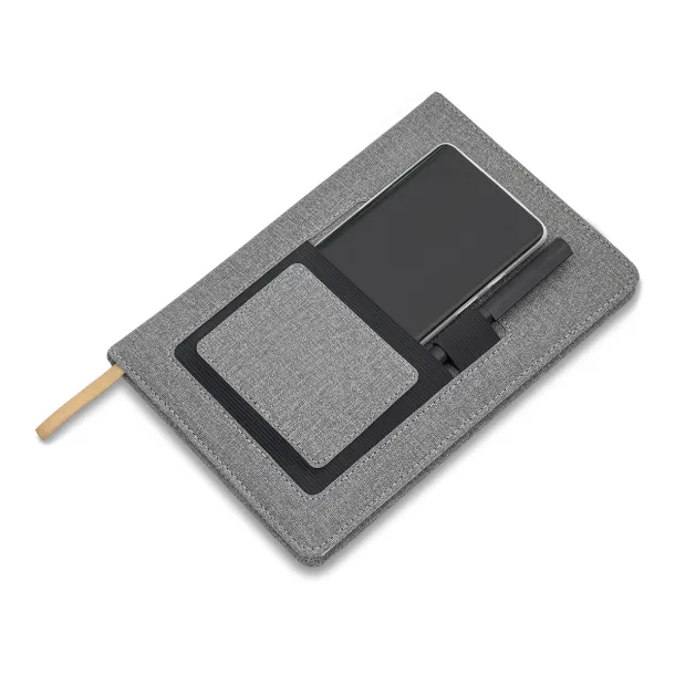 IRUN lined notepad with pocket Grey