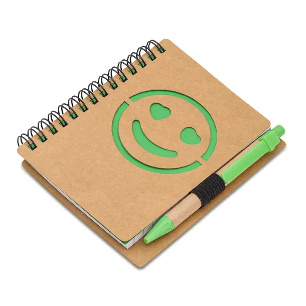 SMILE notebook and pen set Green