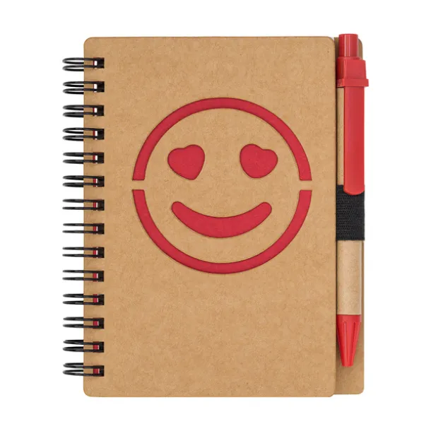 SMILE notebook and pen set Red