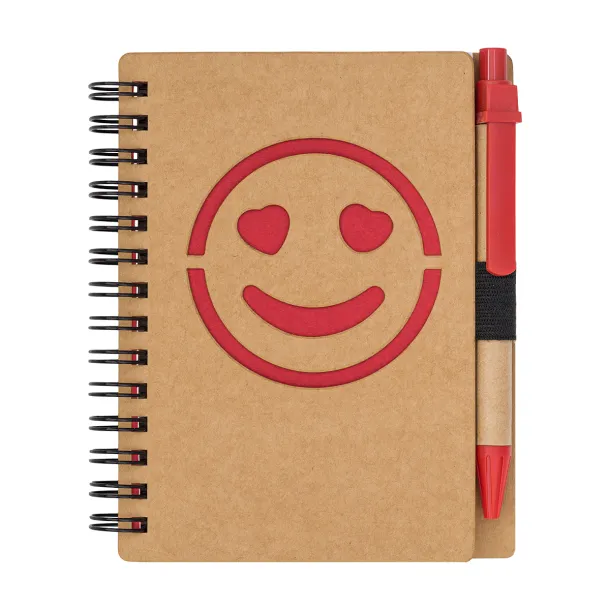SMILE notebook and pen set Red