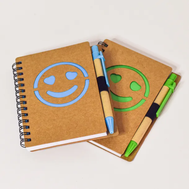 SMILE notebook and pen set Blue