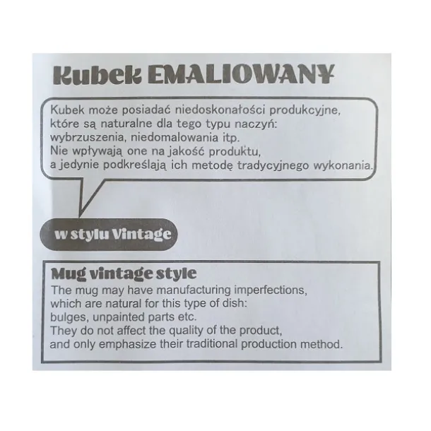 OLDIE Emajlirana šalica, 500 ml Bijela