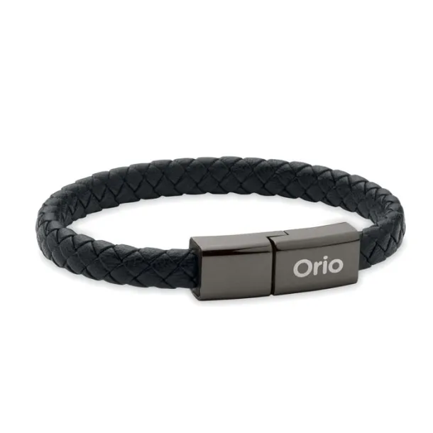 FAULETI CHARGE Braided bracelet cable type-C Black
