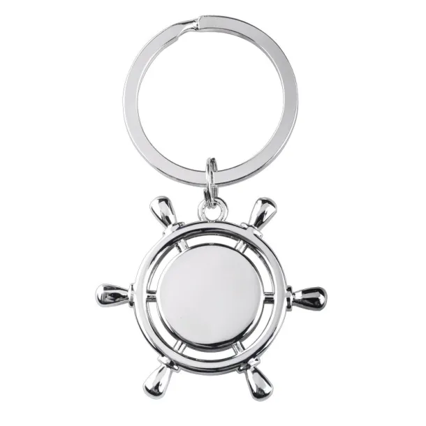 STEERING WHEEL metal key ring Silver