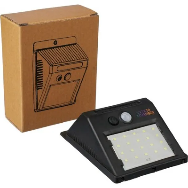  Solar power wall light Crna