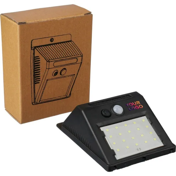  Solar power wall light Crna