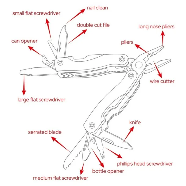  Multifunctional tool 12 el. Crvena