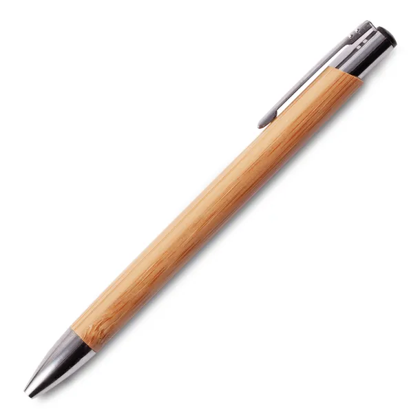 VIZELA ballpen in bamboo case Brown