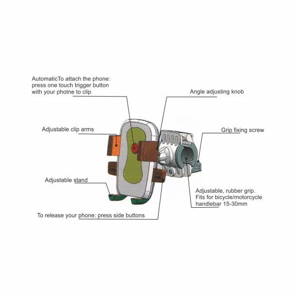 CELLBIKE Stalak za mobitel na volanu Crna