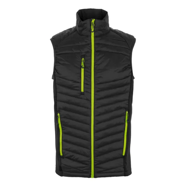 NAVIGATE HYBRID BODYWARMER - Regatta Black Lime Green