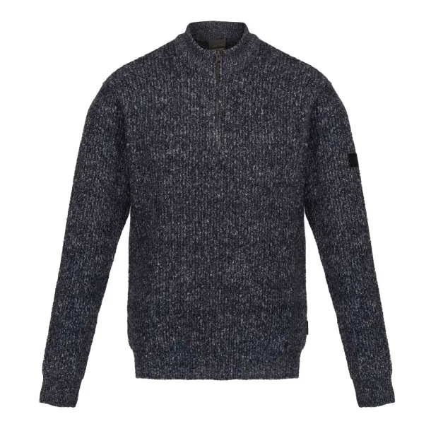 SOLOMON ZIP-NECK KNITTED PULLOVER - Regatta Navy Marl