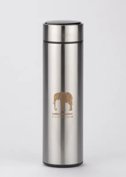 LEDIKT Thermal bottle with thermometer  500 ml Srebrna
