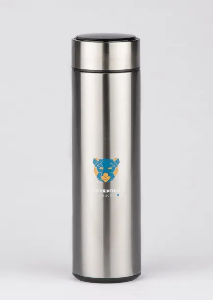 LEDIKT Thermal bottle with thermometer  500 ml Srebrna