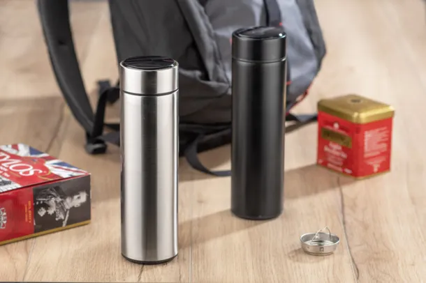 LEDIKT termosica s termometrom, 500 ml silver