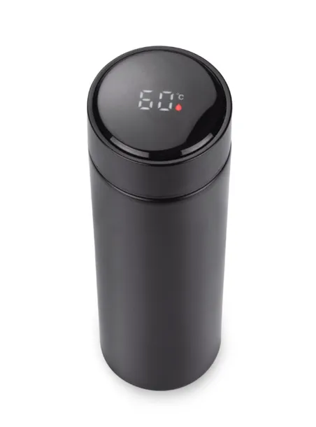 LEDIKT Thermal bottle with thermometer  500 ml BLACK