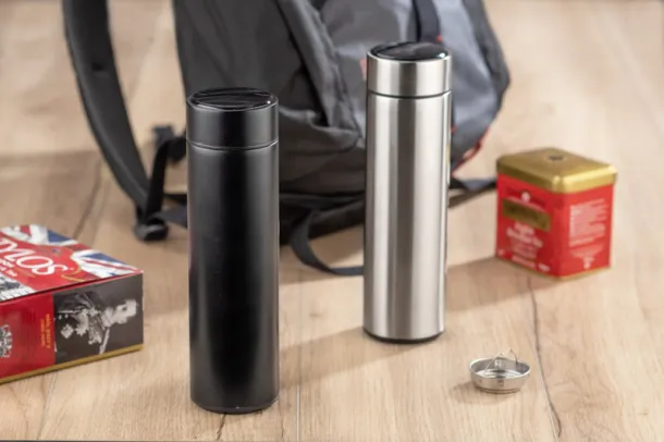 LEDIKT Thermal bottle with thermometer  500 ml BLACK