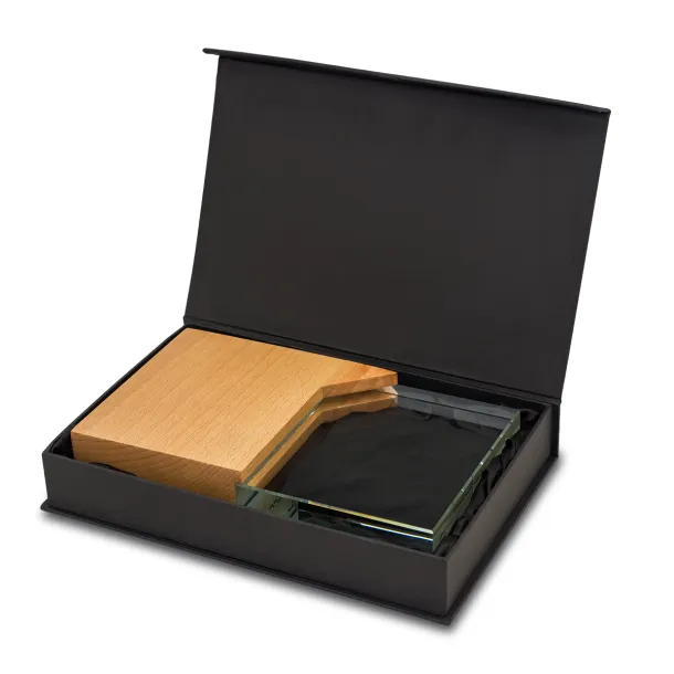 KINGSTON trophy made of crystal and wood Transparent