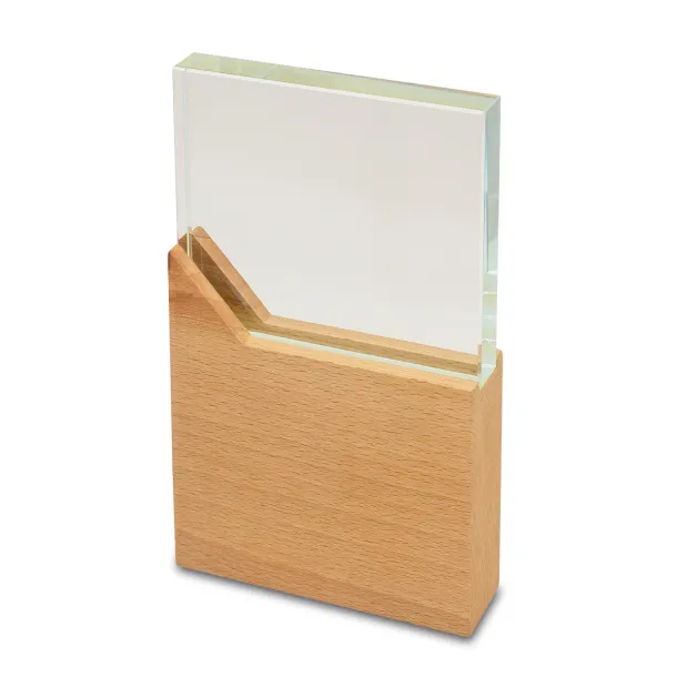 KINGSTON trophy made of crystal and wood Transparent