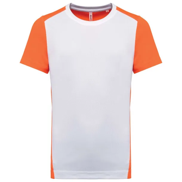  Muška eko sportska majica s dvobojnim dizajnom - Proact Bijela Fluorescent Orange